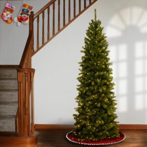 National Tree Company 7-1/2 ft. North Valley Spruce Pencil Slim Hinged Artificial Christmas Tree with 400 Clear Lights