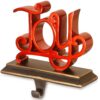 National Tree Company 8 in. Polyresin JOY Red Decor Includes Base and Hook