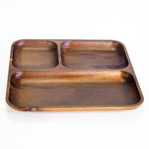 BergHOFF 14 in. x 2 in. x 14 in. Acacia Natural Wood Tray Set (2-Piece)