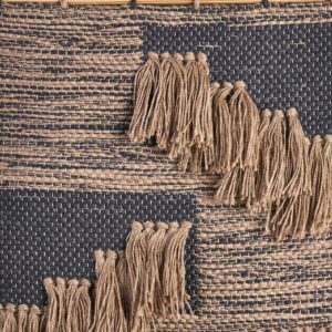 LR Home Rustic Natural / Black Fringed Wall Tapestry