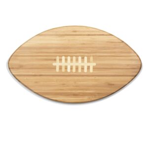 Picnic Time 16 in. x 8.8 in. Oval Bamboo Wood Football Cutting Board and Serving Tray