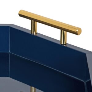 Kate and Laurel Lipton 18 in. x 3 in. x 18 in. Navy Blue Decorative Wall Shelf