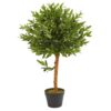 Nearly Natural 34 in. Indoor/Outdoor Olive Topiary Artificial Tree