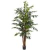 Nearly Natural 5 ft. Green Bamboo Palm Silk Tree