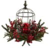 Nearly Natural Pine Berry Birdhouse Candelabrum