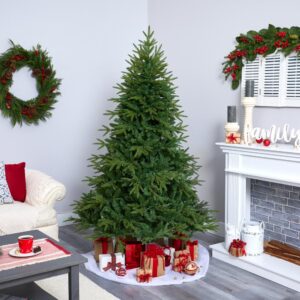 Nearly Natural 6.5 ft. Pre-Lit Colorado Mountain Fir Natural Look Artificial Christmas Tree with 400 Clear LED Lights