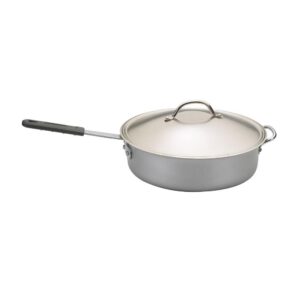 Nordic Ware Restaurant 6 qt. Aluminum Nonstick Saute Pan in Silver with Glass Lid