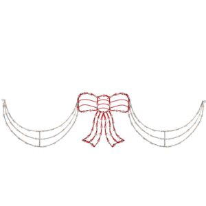 Northlight 155-Light 3-Piece Lighted Red and White Bow and Swag Christmas Decoration