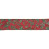 Northlight 2.5 in. x 16 yds. Sparkly Red and Green Holly Wired Craft Ribbon