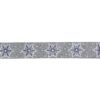 Northlight 2.5 in. x 16 yds. Grey and White Glitter Snowflake Wired Craft Ribbon