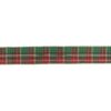 Northlight 2.5 in. x 16 yds. Red and Green Plaid with Metallic Gold Wired Christmas Ribbon