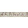 Northlight 2.5 in. x 16 yds. Beige and Gold Glitter Deer Wired Craft Ribbon