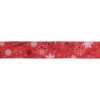 Northlight 2.5 in. x 16 yds. Metallic Red and White Snowflake Wired Craft Ribbon