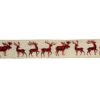 Northlight 2.5 in. x 16 yds. Buffalo Plaid Deer and Sparkle Burlap Style Wired Craft Ribbon