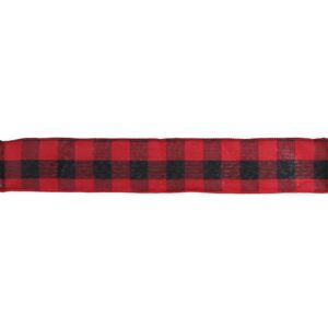 Northlight 2.5 in. x 16 yds. Red and Black Buffalo Plaid Wired Craft Ribbon