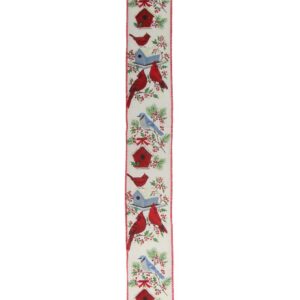 Northlight 2.5 in. x 16 yds. Red Cardinals and Blue Bird Wired Craft Ribbon