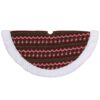 Northlight 20 in. Red and Green Lodge Knitted Mini Christmas Tree Skirt with Sherpa Trim