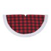 Northlight 56 in. Black and Red Buffalo Plaid with White Sherpa Christmas Tree Skirt