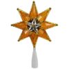 Northlight 8 in. Gold Mosaic 8-Point Star Christmas Tree Topper - Clear Lights
