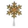 Northlight 12.75 in. Lighted Gold Snowflake Christmas Tree Topper with Clear Lights