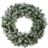 Northlight 36 in. Flocked Angel Pine with Pine Cones Artificial Christmas Wreath