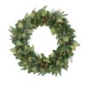 Northlight 30 in. Pre-Lit Mixed Winter Pine Artificial Christmas Wreath with Clear Lights