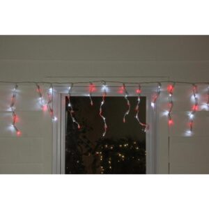 Northlight 6.75 ft. 100-Light Red and Pure White LED Wide Angle Icicle Lights