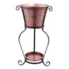 Old Dutch 19-3/4 in. x 32 in. Solid Cooper Etched Beverage Tub with Stand