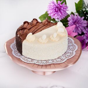 Old Dutch 12-1/2 in. D Rose Gold "Lily Pad" Cake Stand