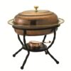 Old Dutch 6 qt. 16.5 in. x 12.75 in. x 19 in. Oval Antique Copper over Stainless Steel Chafing Dish
