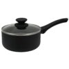 Oster Ashford 2 qt. Aluminum Nonstick Sauce Pan in Black with Glass Lid