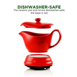 Ovente 16 oz. Red Electric Warmer with Detachable Gravy Boat (FW177833R)