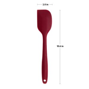 Ovente Premium Silicone BPA-Free, Spatula with Stainless Steel Core 500F Heat-Resistant, Non-Stick, Dishwasher Safe, Red