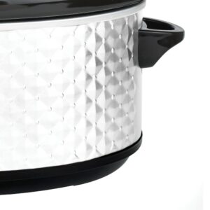 Brentwood Appliances Diamond 7 Qt. Pearl Slow Cooker with Tempered Glass Lid