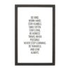 Petal Lane Be Kind, Work Hard, Ebony Frame, Magnetic Memo Board