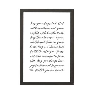 Petal Lane May Your Days Be Filled, Ebony Frame, Magnetic Memo Board