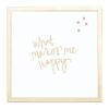 Petal Lane What Makes Me Happy, Gold Frame, Magnetic Memo Board