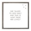 Petal Lane She Talked To God Daily, Warm Gray/Vintage Frame, Magnetic Memo Board