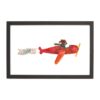 Petal Lane Watercolor Dog Airplane Ebony Frame Magnetic Memo Board