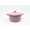 BergHOFF Neo 7 qt. Round Cast Iron Casserole Dish in Pink with Lid