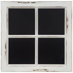Pinnacle Framed Window Pane Distressed White Chalkboard Memo Board