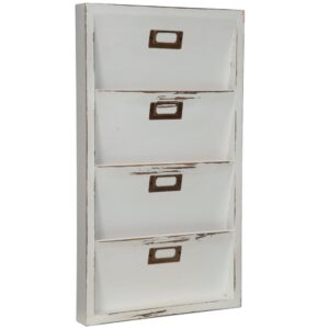 Pinnacle Distressed White Mail Organizer Memo Board