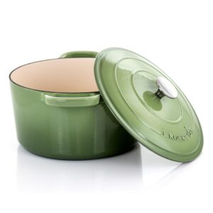 Crock-Pot Artisan 7 qt. Round Cast Iron Nonstick Dutch Oven in Pistachio Green with Lid