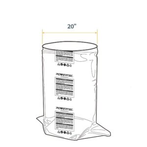 POWERTEC 20 in. Dia x 43 in. Clear Plastic Dust Collection Bag (5-Pack)