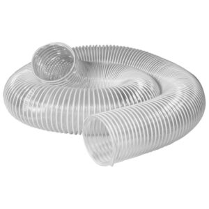 POWERTEC 4 in. x 20 ft. Flexible PVC Dust Collection Hose, Clear Color