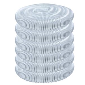 POWERTEC 3 in. x 50 ft. Clear Vue PVC Dust Collection Flexible Heavy-Duty Hose