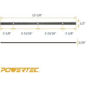 POWERTEC 12 in. x 15/32 in. x 1/16 in. High-Speed Steel Planer Knives (Set of 2)