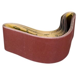 POWERTEC 4 in. x 36 in. 80-Grit Aluminum Oxide Sanding Belt (10-Pack)