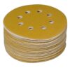 POWERTEC 6 in. 8-Hole 120-Grit Hook and Loop Sanding Discs in Gold (50-Pack)