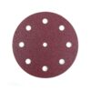 POWERTEC 125 mm 240-Grit 9-Hole A/O Hook and Loop Disc for Festool RO 125/ETS 125 Sander in Red (50-Pack)